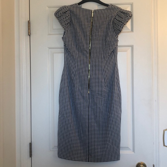 NWOT Calvin Klein Blue and Black Gingham Dress - Picture 2 of 6